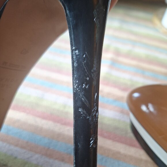 Brown Patent Leather Stiletto Pumps - Picture 8 of 9